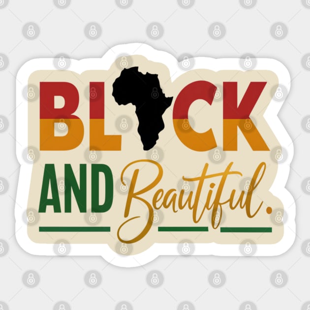 Black and Beautiful Sticker by UrbanLifeApparel